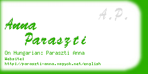 anna paraszti business card